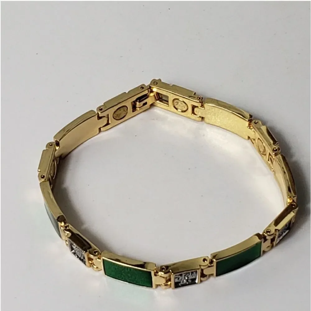 ASIAN Enameled Link Bracelet Chinese Jewelry - Picture 4 of 8